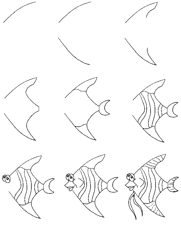 angel fish drawings
