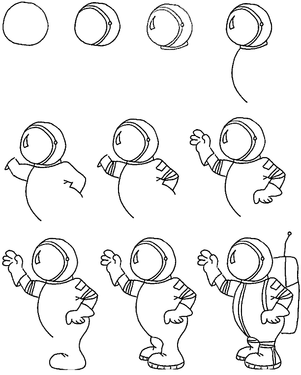 Drawing Of Astronaut