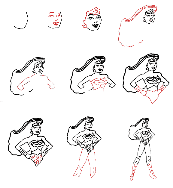 Wonder Woman Drawing Full Body Easy How To Draw Cute Chibi Wonder Woman From Dc Comics In Easy